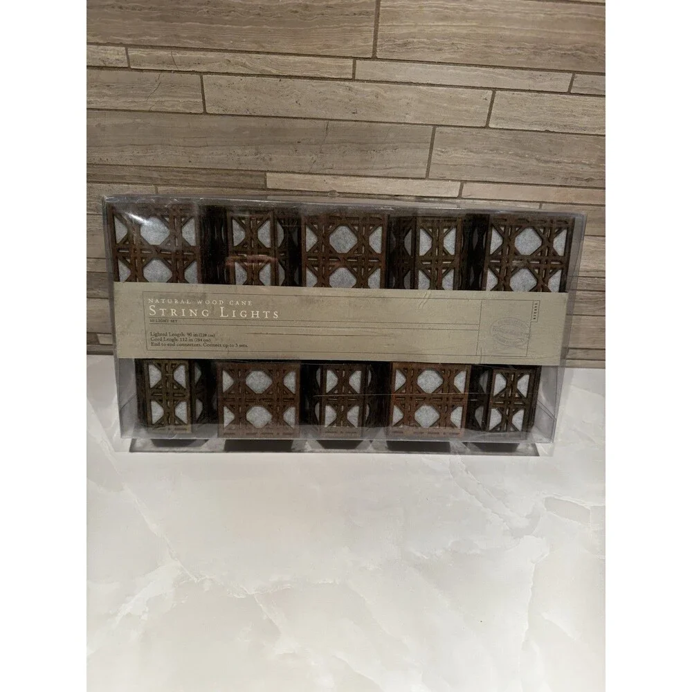 Natural Wood String Lights, New
